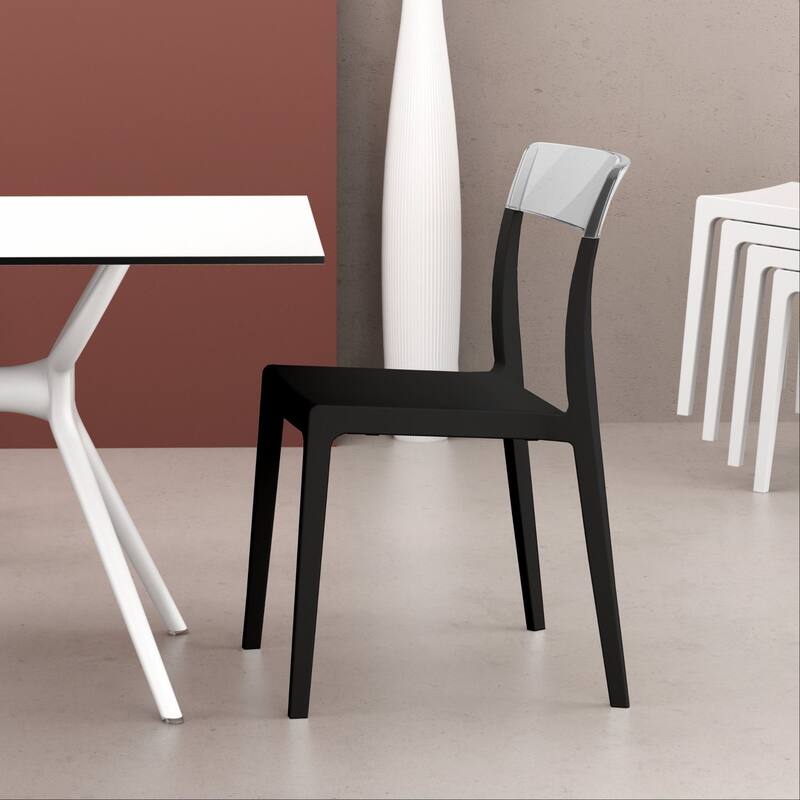 33" Black Refined Patio Dining Chair