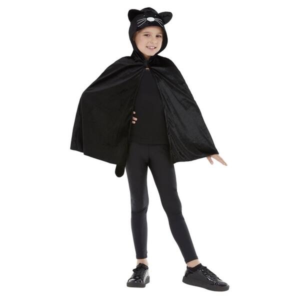 Shop Black And White Cat Hooded Girl Child Halloween Cape Costume