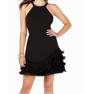 guess black ruffle dress