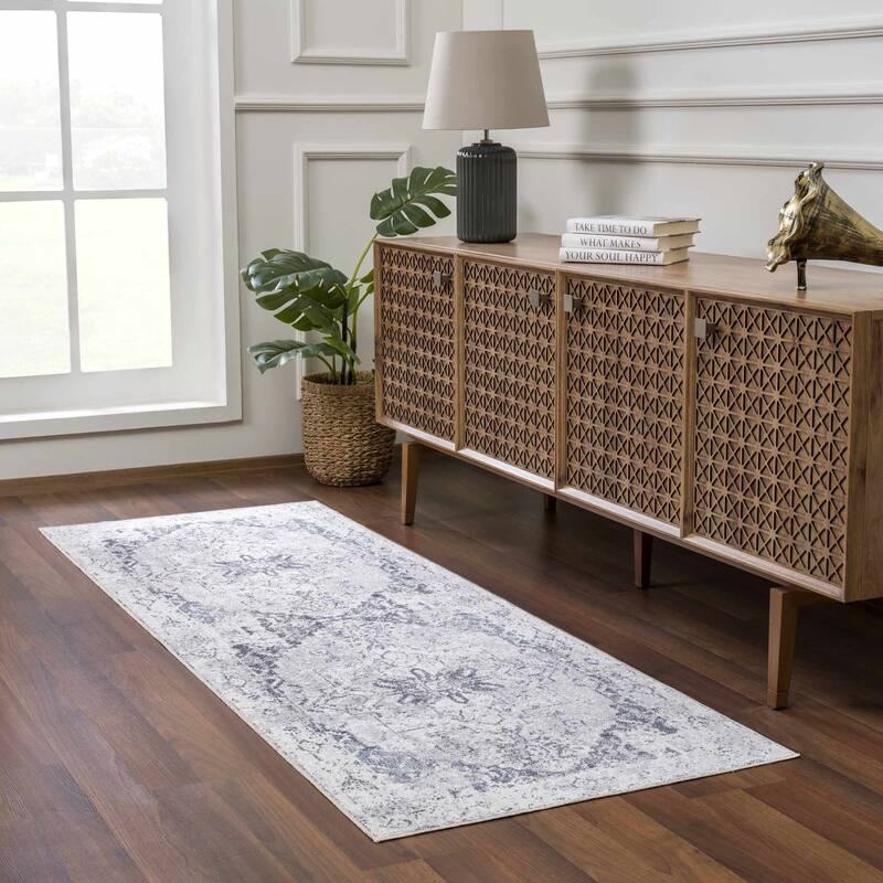 Hauteloom Manhattan Machine Washable Oriental Persian Medallion Vintage Distressed Area Rug