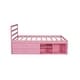 preview thumbnail 4 of 8, Full Size Platform Bed with Removable Storage Shelves, Wooden Bed with Built-in Two Storage Drawers for Bedroom, Pink