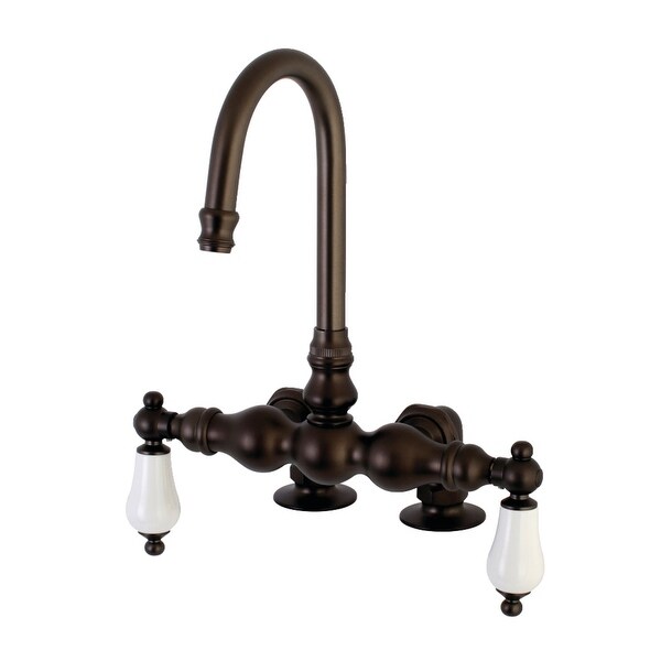 Kingston Brass AE93T Vintage Deck Mounted Clawfoot Tub Filler with Ceramic Lever Handles - Oil Rubbed Bronze