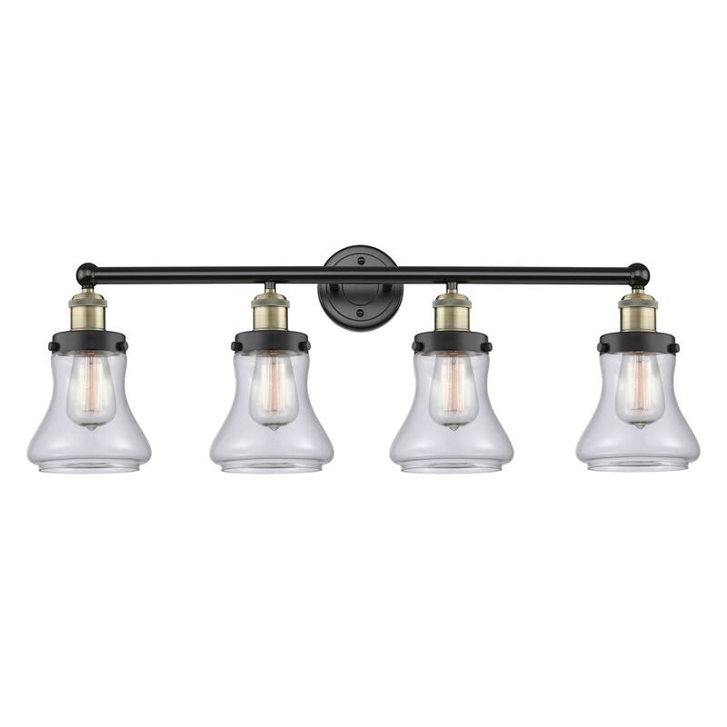 Innovations Lighting Bellmont - 4 Light 34" Bath Vanity Light - Clear/Black Antique Brass
