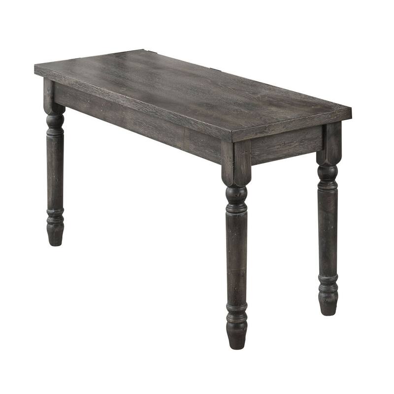 Elsie Weathered Grey Dining Bench with Turned Legs