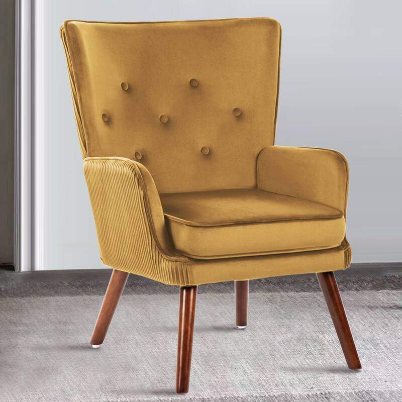 Velvet Upholstered Accent Chair Armchair for Living Room
