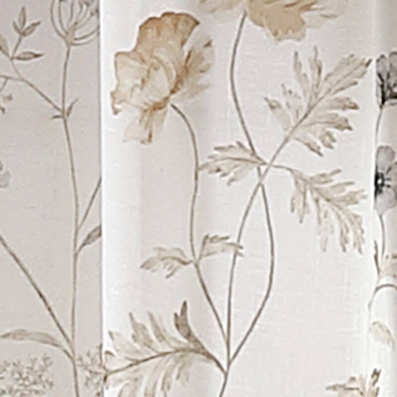 Martha Stewart Martha's Garden Floral Semi-Sheer Curtain Panel Pair