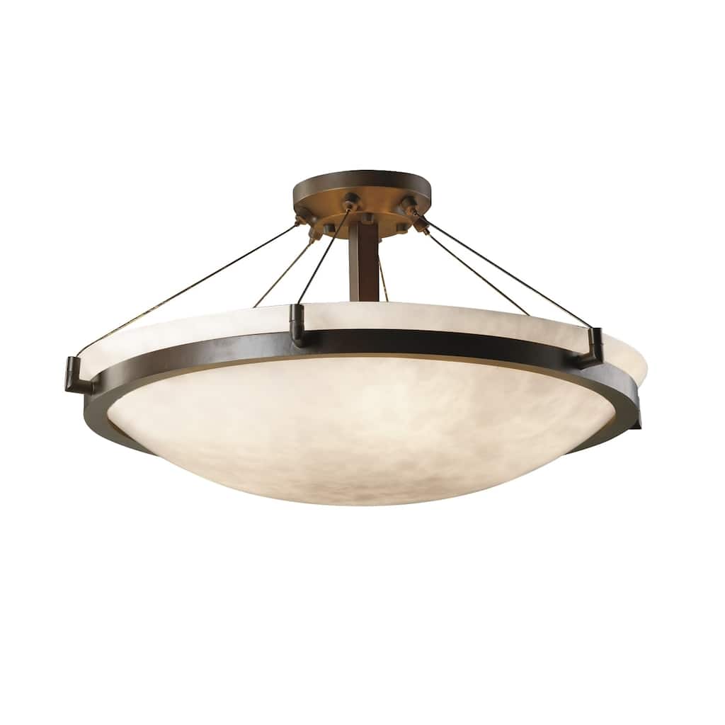 Justice Design Clouds Ring 6-light Dark Bronze Round Bowl Semi-flush