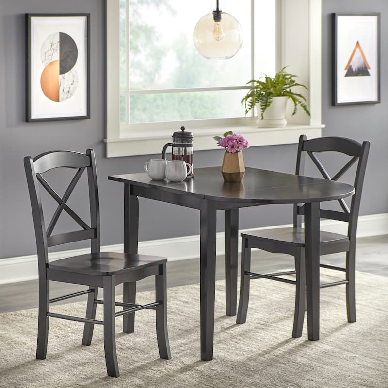 Simple Living Country Cottage Solid Wood Drop-Leaf Dining Table