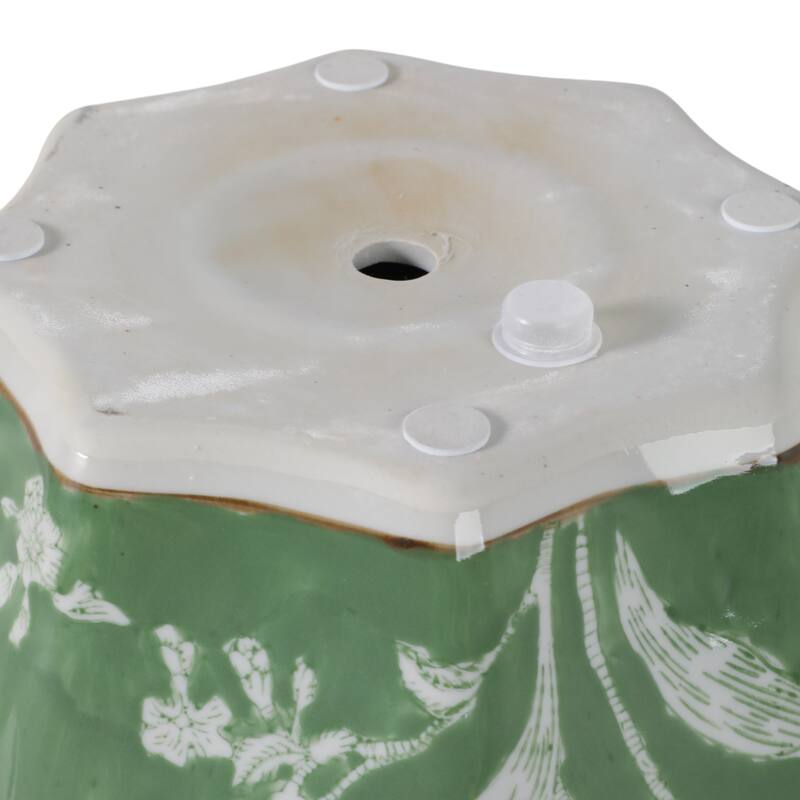 Ceramic Planters Floral Pattern Home Use (Set of 3) - 9", 8", 7" Green - 12" x 12" x 9"