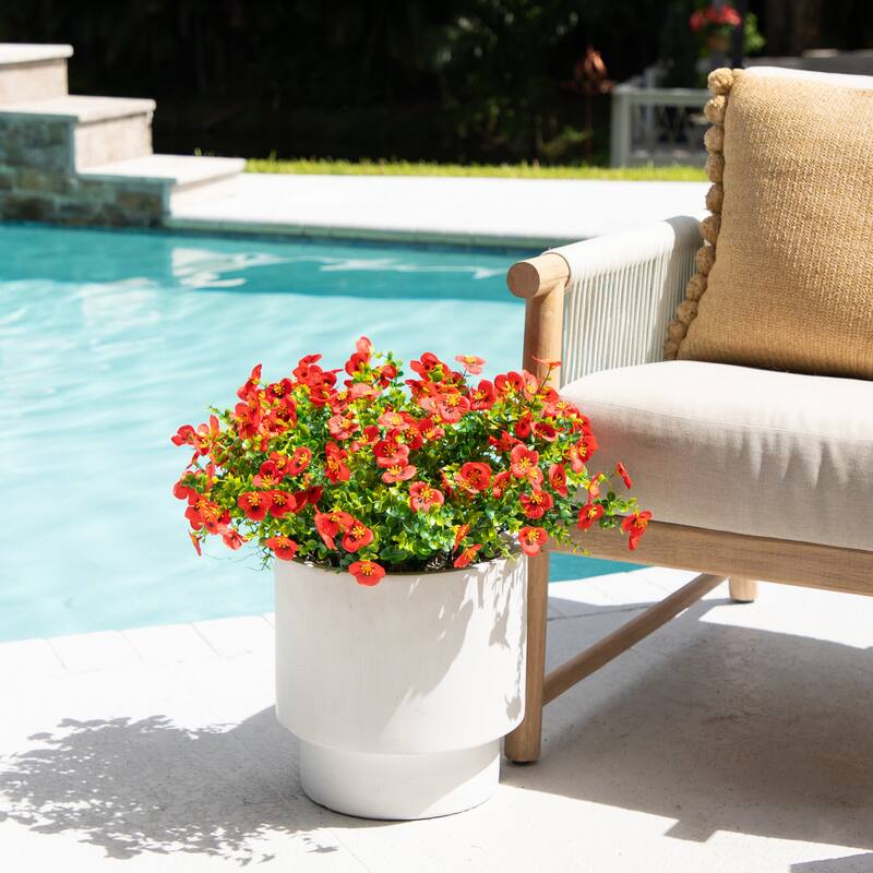 13-in UV Resistant Artificial Pansy Bush (Indoor/Outdoor) - Set of 12