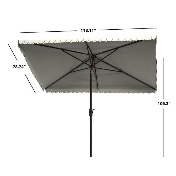 SAFAVIEH Rectangular 6'x10' Outdoor Umbrella with Valance Bed Bath
