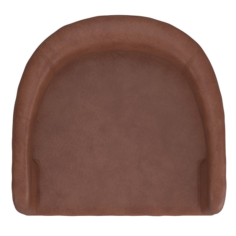 Modern Faux Leather and Metal 26" Counter Stool, Set of 2