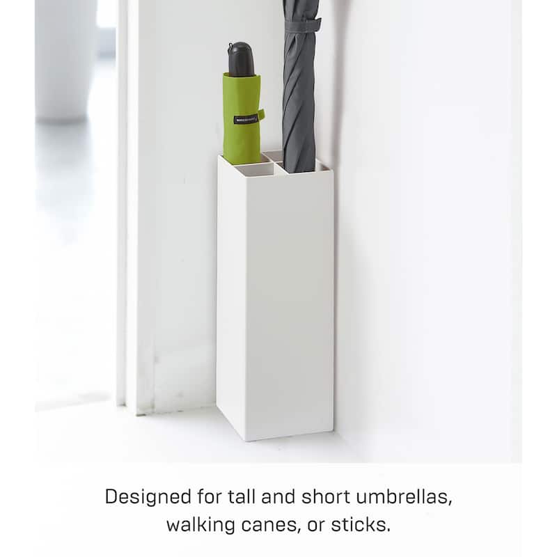 Yamazaki Home Compact Umbrella Stand, Steel, Holds 4 umbrellas - L 4.33 x W 4.33 x H 11.81 inches