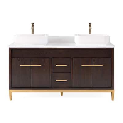60" Tennant Brand Vessel sink Beatrice Double Sink Bathroom Vanity