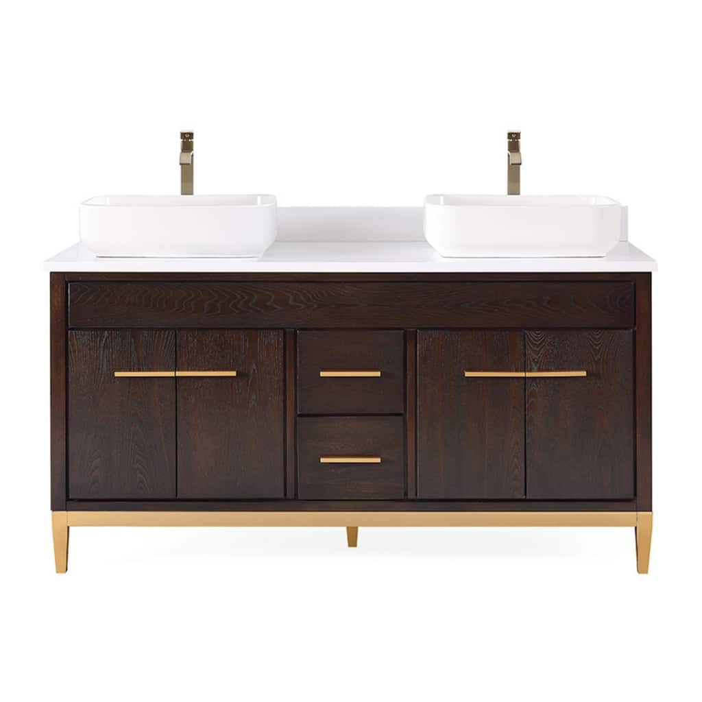 60" Tennant Brand Vessel sink Beatrice Double Sink Bathroom Vanity