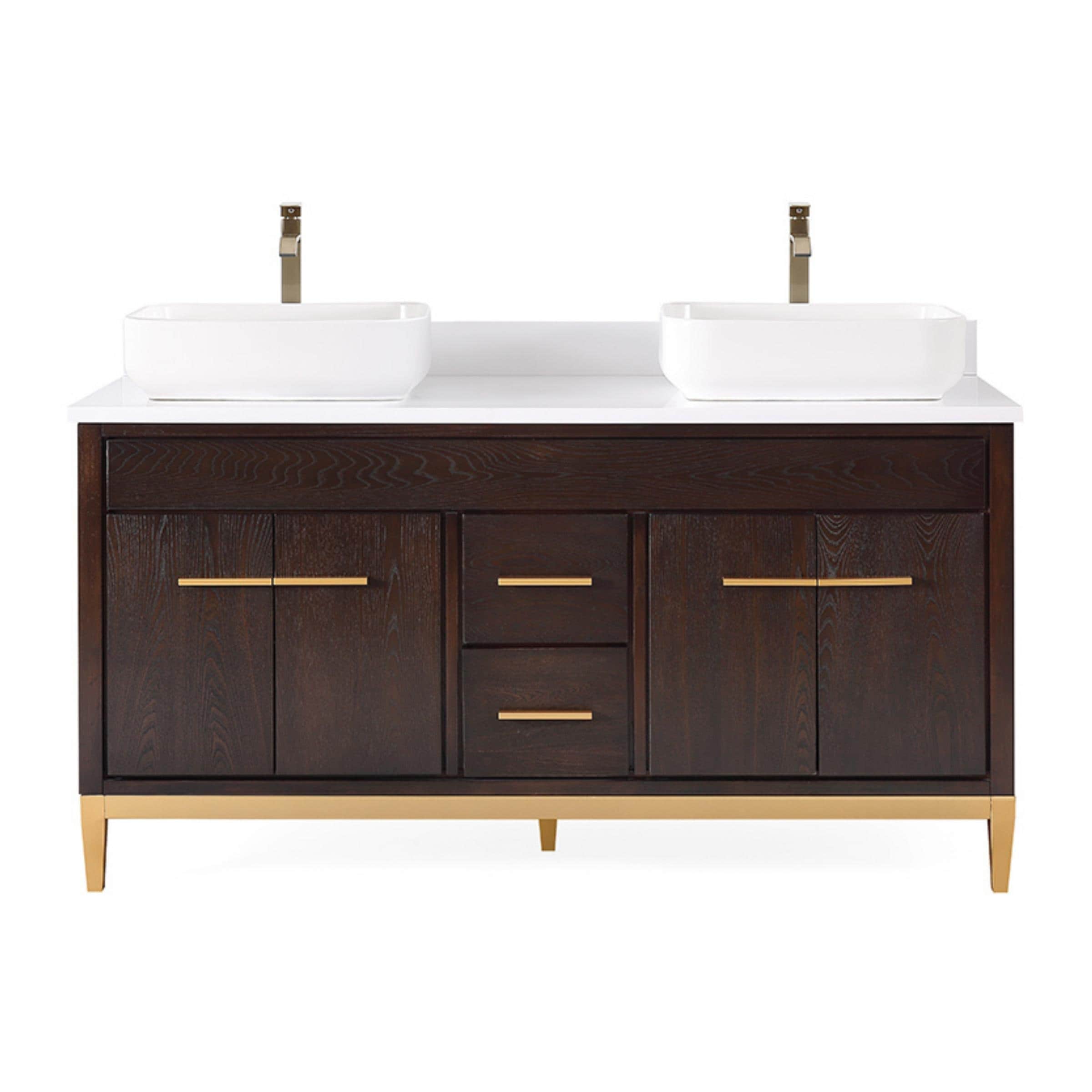 60" Tennant Brand Vessel sink Beatrice Double Sink Bathroom Vanity