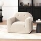 preview thumbnail 1 of 3, Roomfitters Oversized Modern Lounge Chair with Rounded Arms and Tufted Backrest for Living Room or Office, Cream Cream