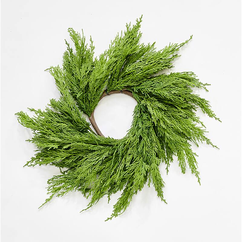 19" Artificial Christmas Cypress Centerpiece Wreath