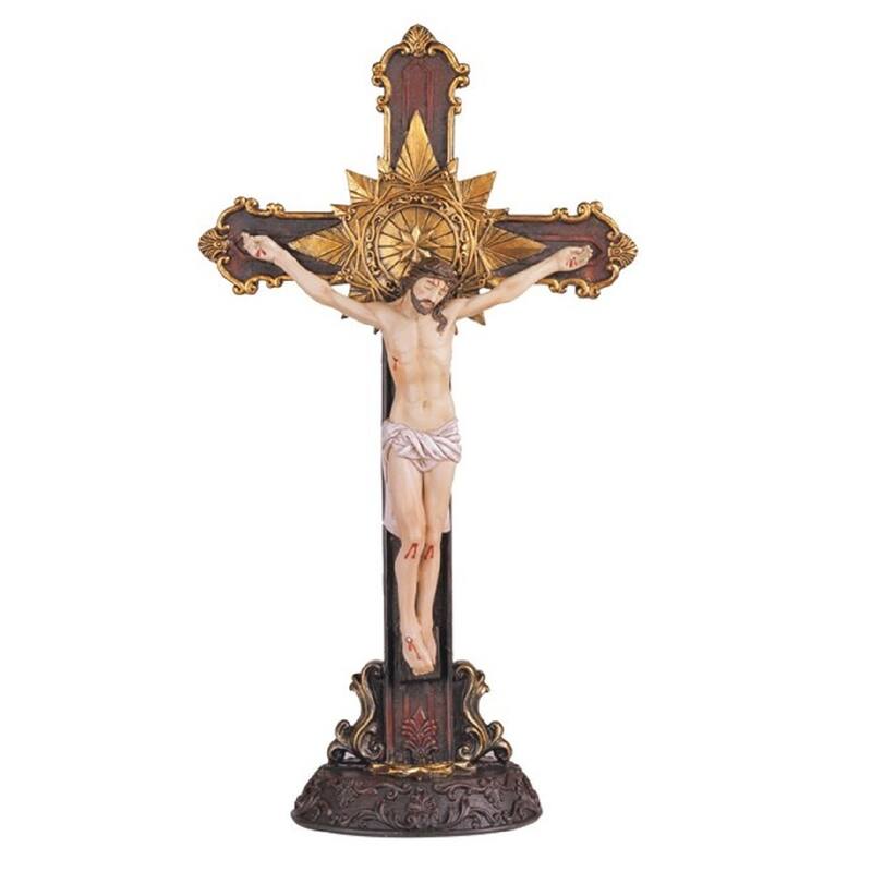 Q-Max Jesus Nailed On The Cross 12"H Crucifix Holy Statue Religious Decoration Figurine