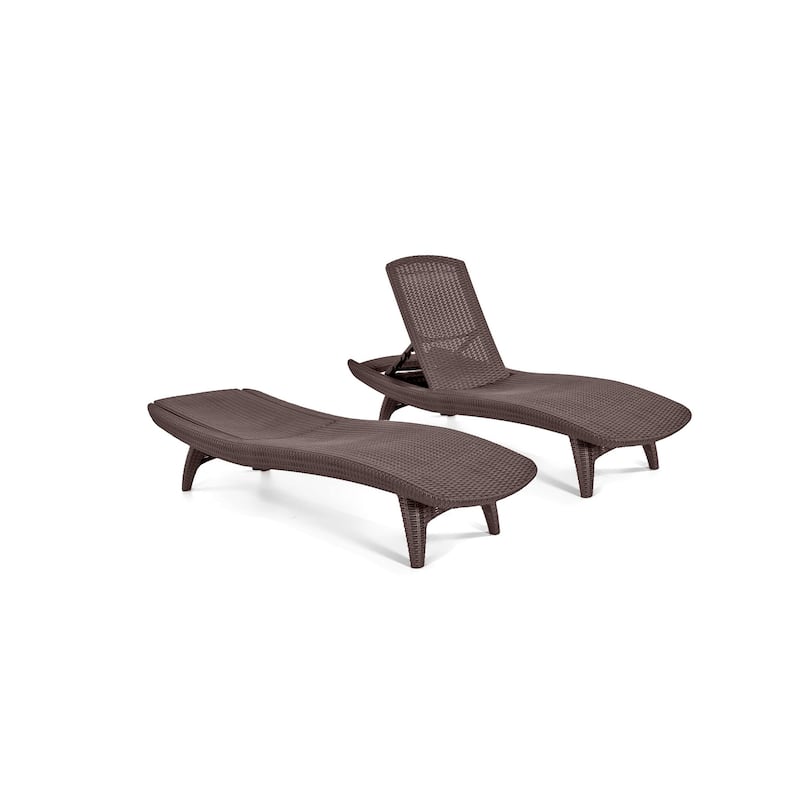 Keter Grenada Chaise Lounger Set Outdoor Furniture For Patio, Poolside, Garden and Lawn