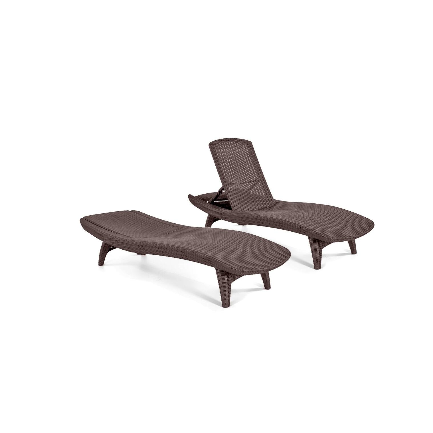Keter Grenada Chaise Lounger Set Outdoor Furniture For Patio, Poolside