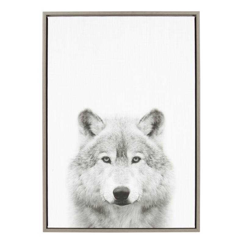 Sylvie Wolf Framed Canvas Wall Art by Simon Te Tai, Gray 23x33