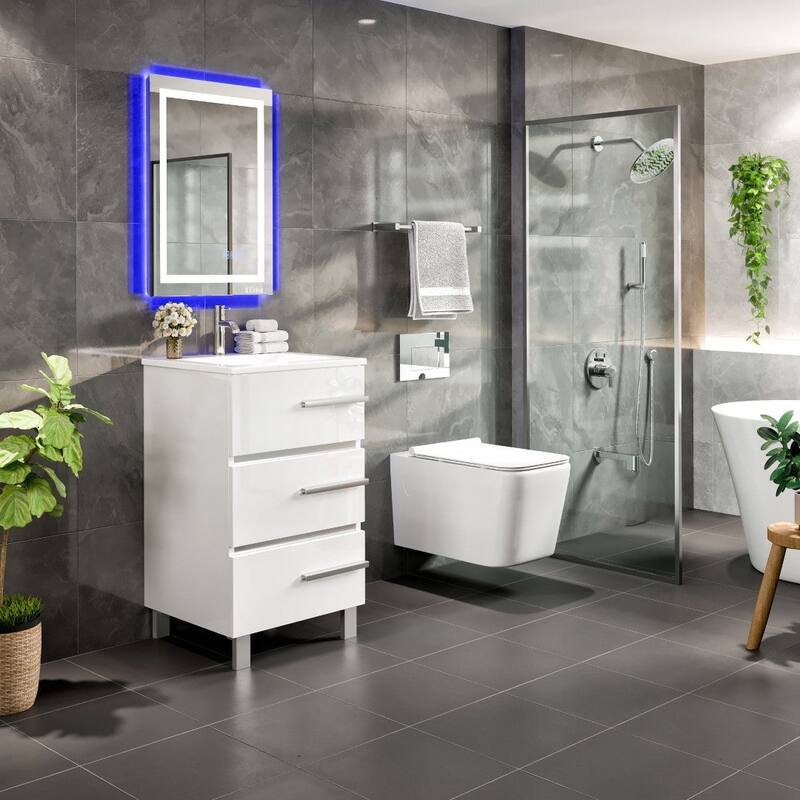 Eviva Deluxe 24"W Bath Vanity with White Porcelain Integrated Sink