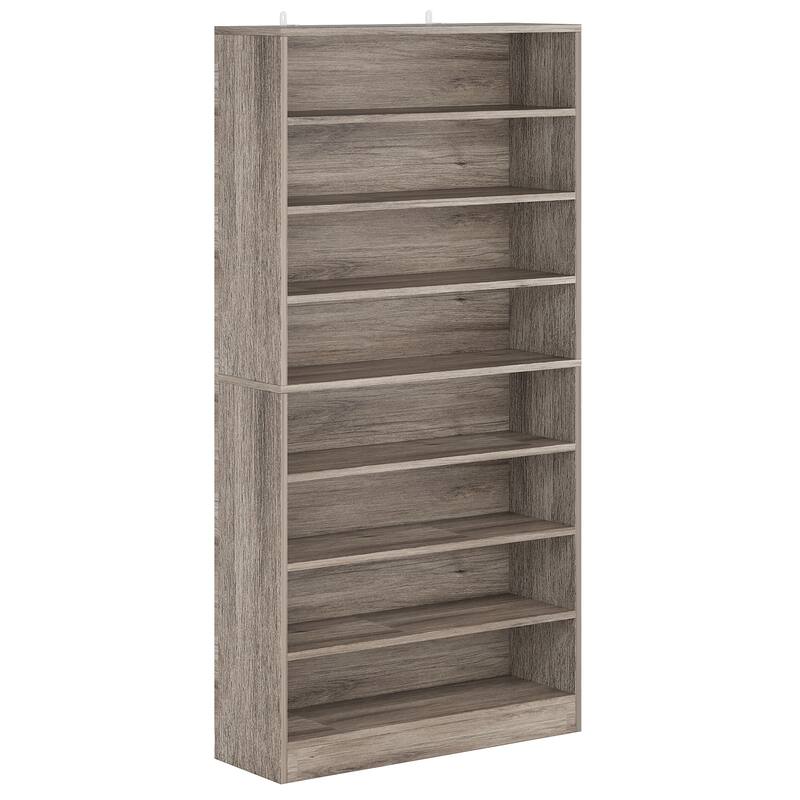 Wood Shoe Cabinet, Freestanding Shoe Storage Cabinet, Open Storage Shoe Organizer Entryway Shoe Rack Cabinet