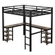 preview thumbnail 4 of 15, Metal Loft Bed with Bulit-in L-Shaped Desk and Storage Shelves, Twin XL/Full Size Heavy Duty Loft Bedframe w/ Ladder & Guardrail