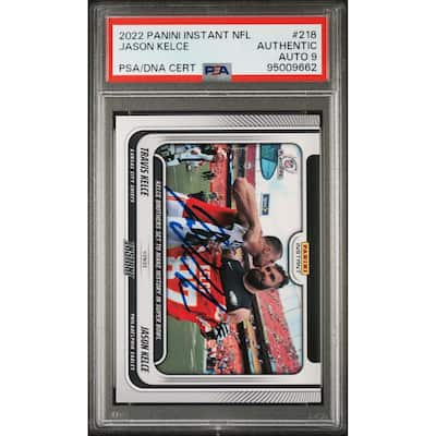 Jason Kelce 2022 Panini Instant Signed Football Card #218 Auto PSA 9 95009662 - 8'6" x 11'6"