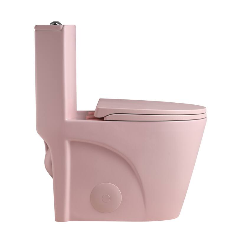 1.6/1.1GPF Dual-Flush One-Piece Toilet, Elongated ADA, 12" S-Trap,Pink