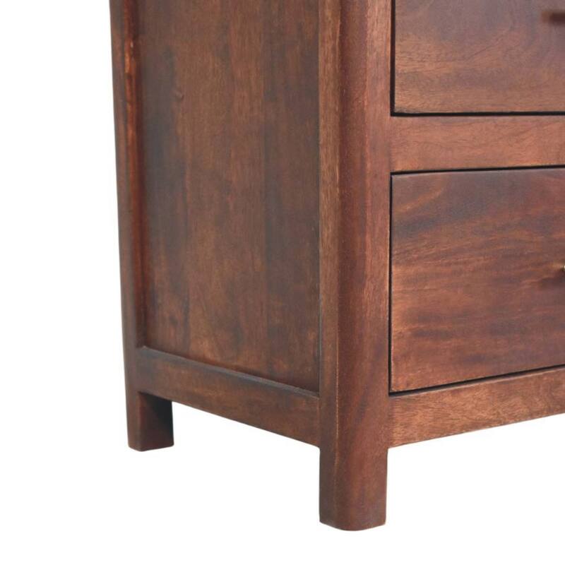 Artisan Furniture Solid Wood Arched Edge 3 Drawer Chest Brown