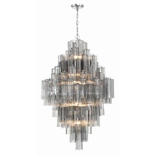 Addis 20 Light Polished Chrome Chandelier - 30.5"W x 49.5"H x 30.5"D