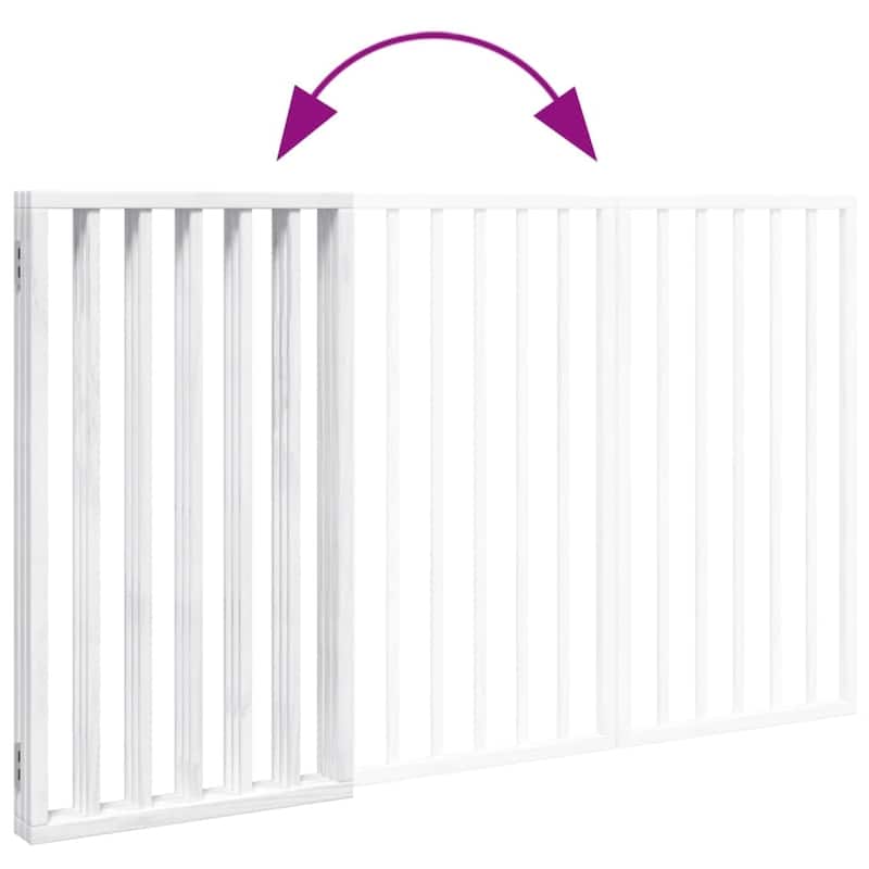 vidaXL Dog Gate Set of 2 Brown Solid Poplar wood 63 in long Foldable