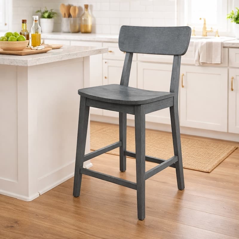 Rustic 24-inch Torino Wood Counter Stool