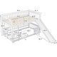 preview thumbnail 6 of 8, Kids Low Bunk Beds w/ Slide, Bed Ladders & Guard Rails,White,Twin