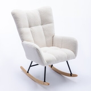 Rocking Chair Soft Teddy Velvet Fabric Rocking Chair - Bed Bath ...