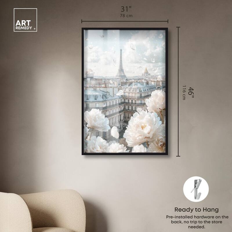Peonies Over Paris Shadowbox by Art Remedy