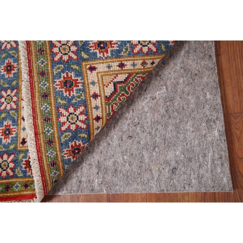 Hand Knotted Oriental 100% Wool Carpet Traditional Geometric Red Kazak Area Rug - 3' 0'' X 1' 10''