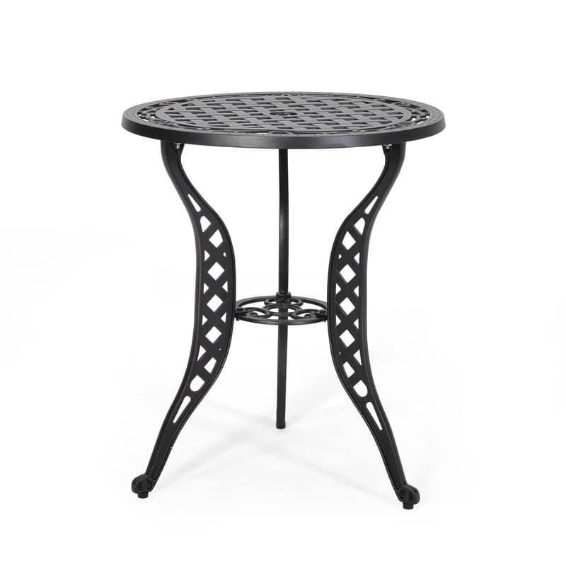 3-Piece Metal Bistro Set - Curved Cast Aluminum Outdoor Table and Chairs