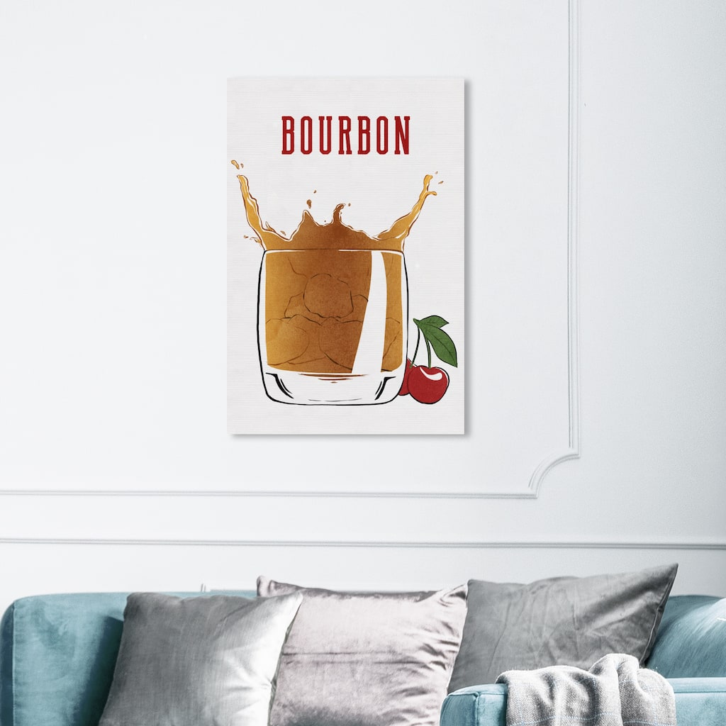 Wynwood Studio 'Splash of Bourbon' Drinks Wall Art Canvas Print Liquor