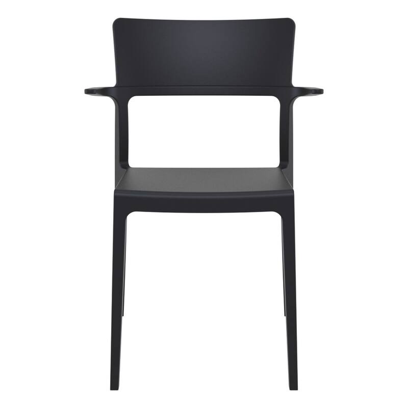 33.5" Black Solid Patio Arm Chair