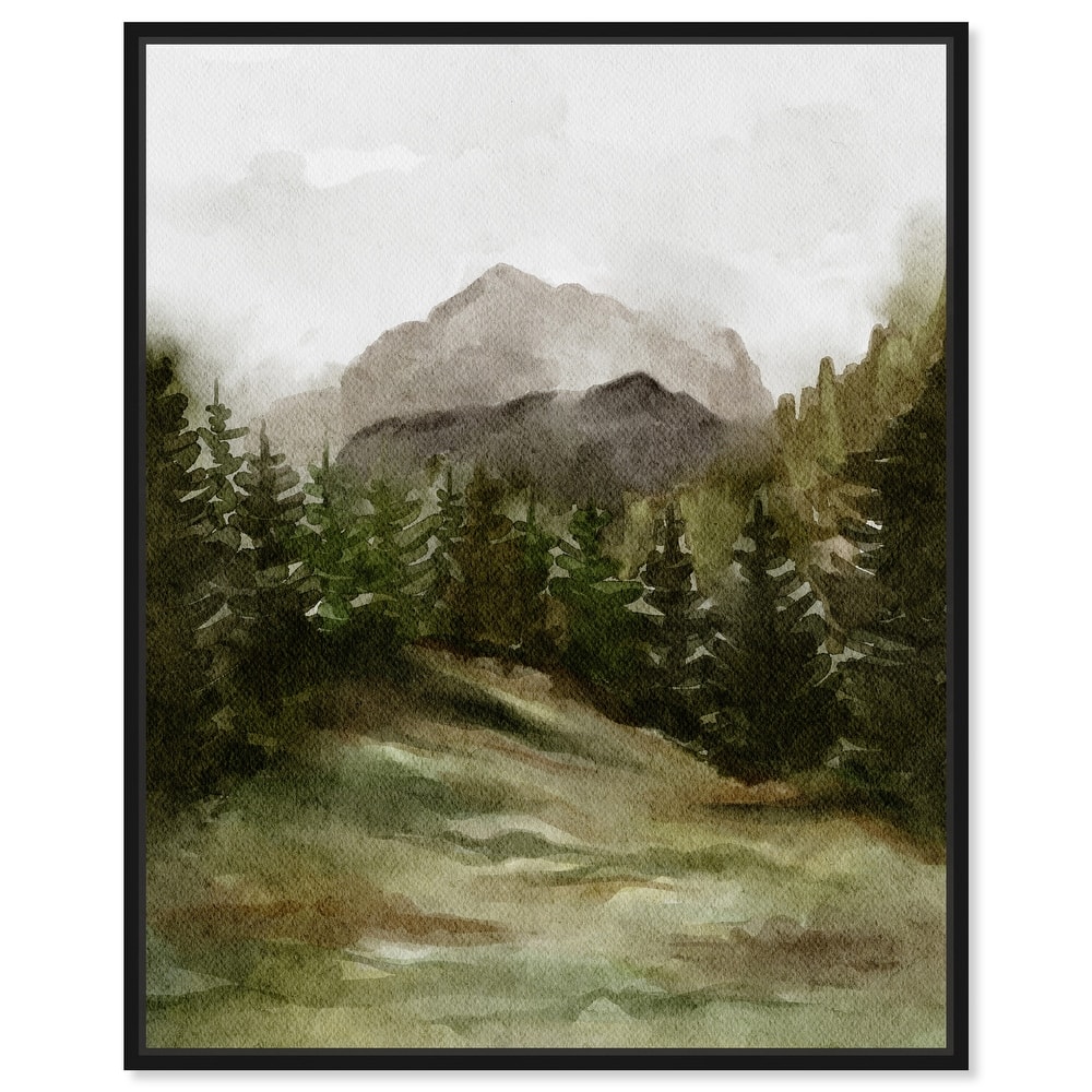 Art Remedy April Woodland Framed Landscape 1 Piece Canvas Wall Art Watercolor Style