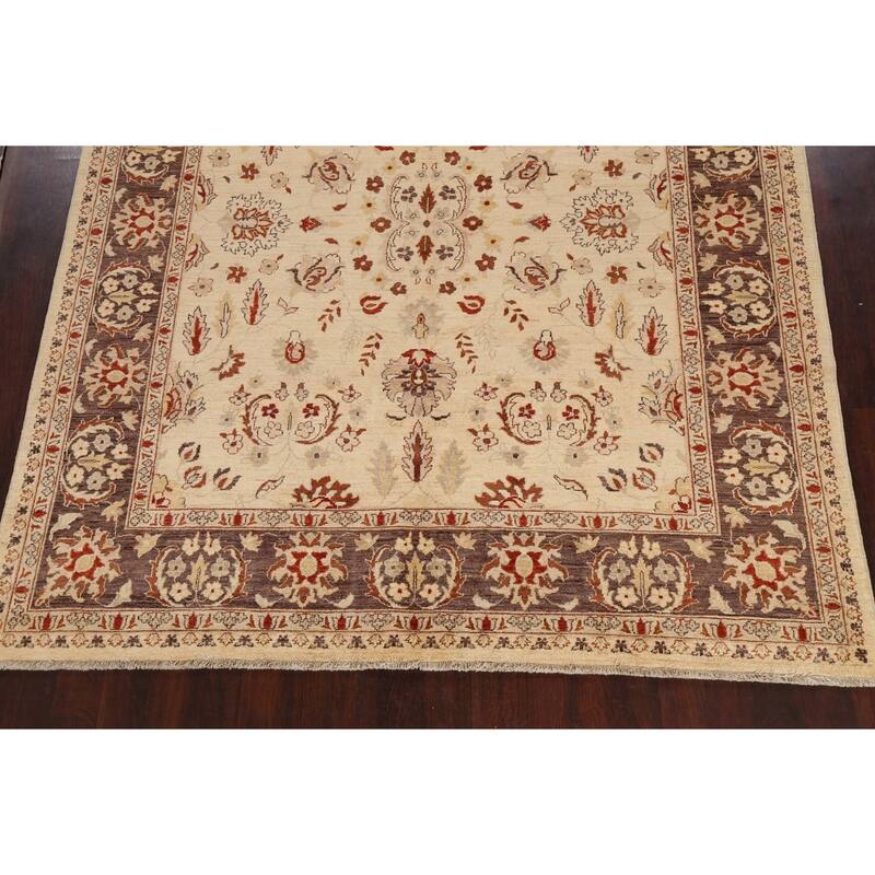 Floral Peshawar Oriental Area Rug Handmade Traditional Wool Carpet - 8'2" x 9'10"