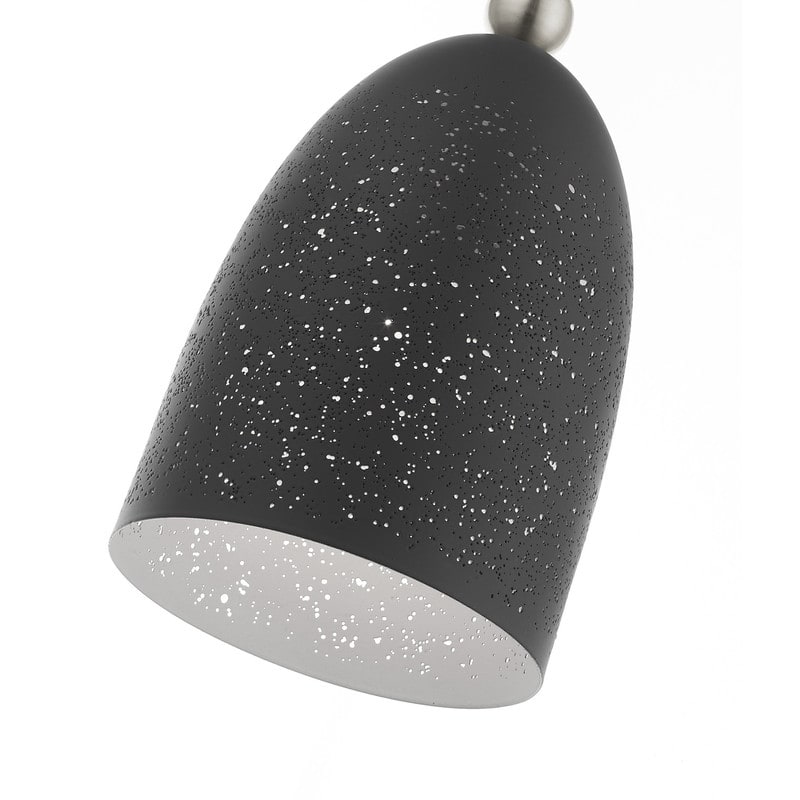 Livex Lighting 1 Light Scandinavian Gray Mini Pendant, 49107-76 - 5.5" Dia x 12" - 80" Adj. H