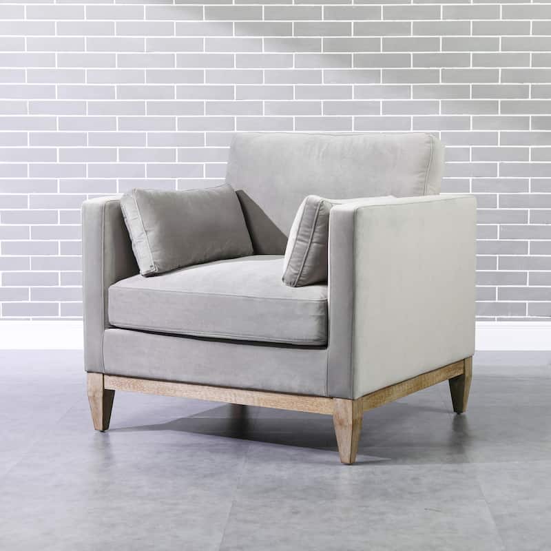 Knox 36" Modern Farmhouse Loose Pillow-Back Arm Chair