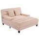 preview thumbnail 7 of 57, 57-In Chenille Upholstered Chaise Lounge with Adjustable Backrest & LED Light Strip