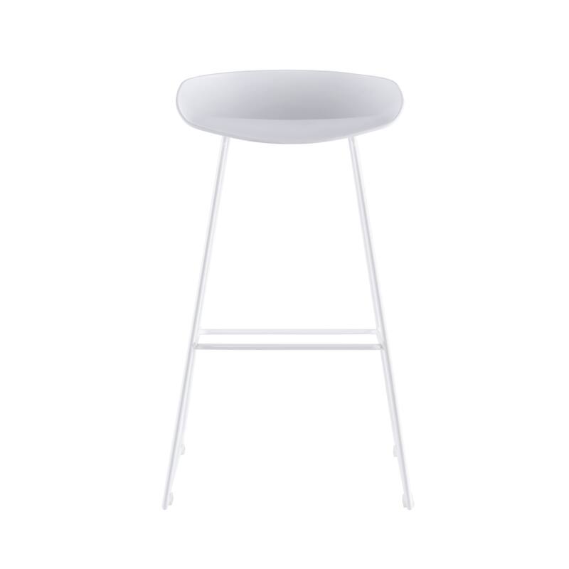Porthos Home Aaro Plastic Bar Stools with Iron Sled Legs, Set of 2