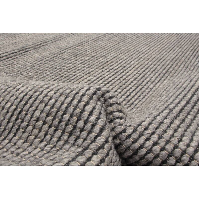 ECARPETGALLERY Braid weave Sienna Grey Wool Rug - 5'3 x 8'0