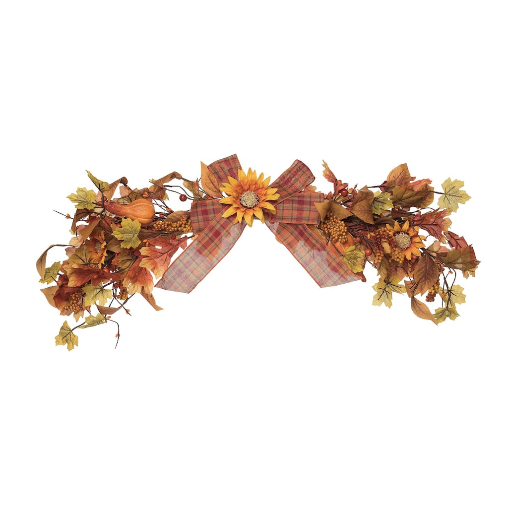 Transpac Metal 38 in. Multicolored Harvest Pumpkin and Sunflower Swag - Multicolor